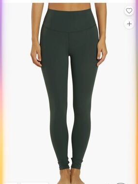 Carbon38 High-Waist Dark Green Full-Length Leggings